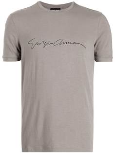 Giorgio Armani футболка с вышитым логотипом