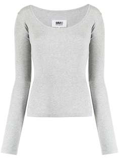 MM6 Maison Margiela футболка с длинными рукавами и вышитым логотипом