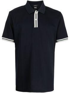 BOSS рубашка поло с отделкой в полоску