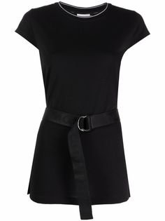 Calvin Klein футболка в рубчик с поясом