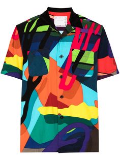 Sacai x KAWS printed corduroy shirt