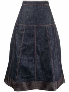 Wales Bonner джинсовая юбка А-силуэта