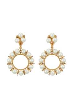 Kenneth Jay Lane round pearl drop clip-on earrings