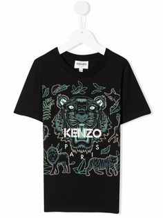 Kenzo Kids футболка с принтом Tiger