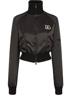 Dolce & Gabbana куртка с воротником-воронкой и логотипом