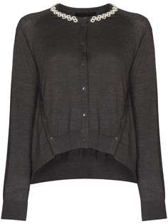 Simone Rocha pearl-embellished A-line cardigan