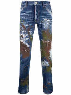 Dsquared2 узкие джинсы с эффектом разбрызганной краски
