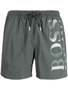 BOSS плавки-шорты с кулиской и логотипом