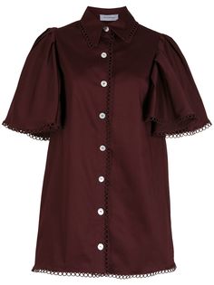 Olympiah платье-рубашка мини с фестонами
