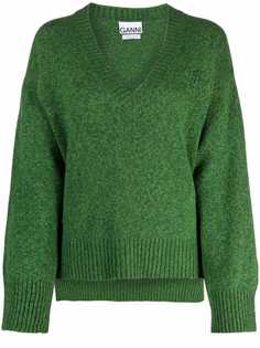 GANNI oversized V-neck jumper