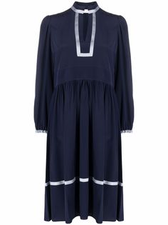 See by Chloé contrast-trim V-neck midi-dress