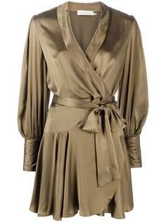 ZIMMERMANN belted silk wrap dress