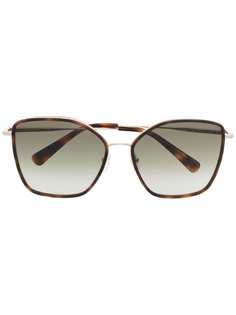 Longchamp tortoiseshell-effect oversized-frame sunglasses