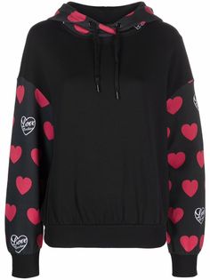 Love Moschino heart print panel hoodie
