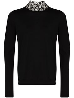 Fendi FENDI LUPETTO COLLAR LOGO CRW SWTR BLK