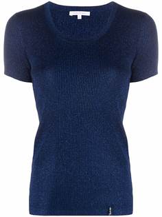 Patrizia Pepe ribbed short-sleeved knitted top