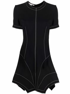 Stella McCartney короткое платье с контрастной строчкой
