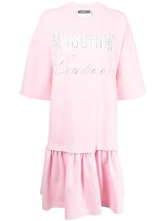Moschino многослойное платье-футболка с логотипом