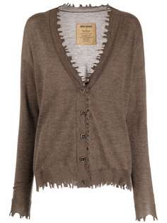 Uma Wang frayed-edge cashmere cardigan