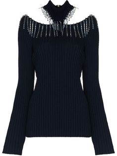 Christopher Kane crystal cupchain cut-out sweater