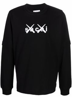 Sacai logo-print long-sleeve T-shirt