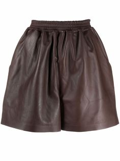 Desa 1972 кожаные шорты с присборенной талией