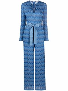 Missoni комбинезон с поясом и узором зигзаг