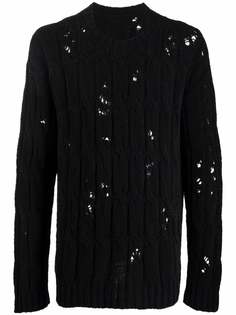 Uma Wang distressed open-knit jumper