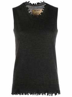 Uma Wang frayed-edge sleeveless top