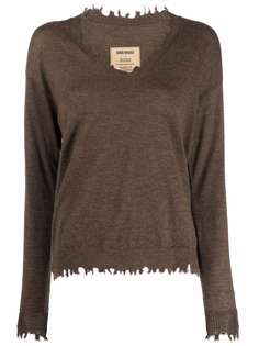 Uma Wang frayed-edge cashmere jumper