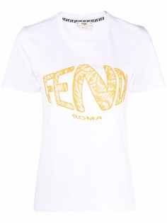 Fendi футболка с короткими рукавами и вышитым логотипом