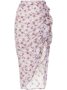 Veronica Beard асимметричная юбка с оборками и цветочным принтом