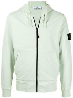 Stone Island худи на молнии с нашивкой-логотипом