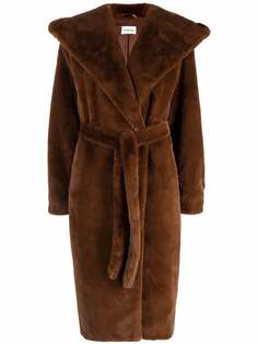 P.A.R.O.S.H. faux-fur midi trench coat
