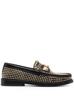 Moschino stud-embellished leather loafers