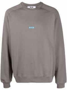 MSGM logo-print cotton sweatshirt