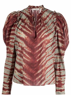 Ulla Johnson tie dye-print puff-sleeved blouse