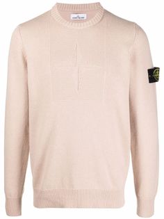 Stone Island logo-patch crew-neck jumper