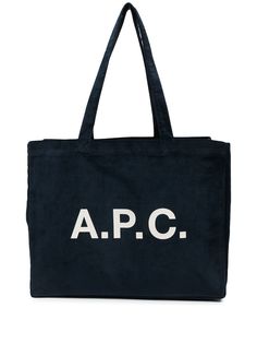 A.P.C. logo-print ribbed tote