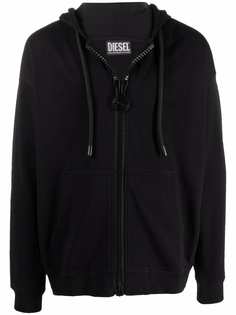 Diesel zipped cotton hoodie