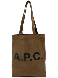 A.P.C. logo-print ribbed tote