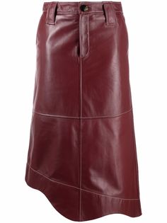 GANNI asymmetric faux-leather skirt