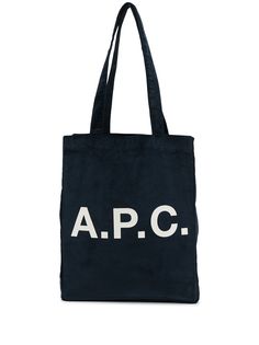 A.P.C. logo-print ribbed tote