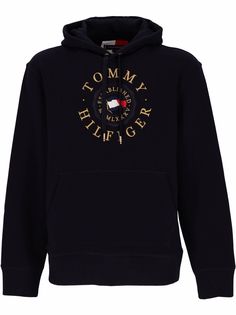 Tommy Hilfiger logo-embroidered fleece hoodie