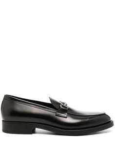 Giorgio Armani logo-plaque leather loafers