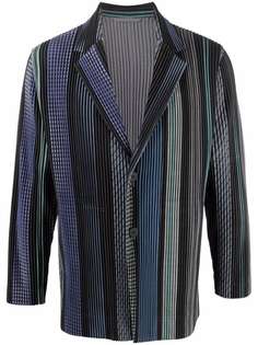 Homme Plissé Issey Miyake плиссированный пиджак в полоску