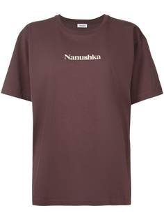 Nanushka футболка с вышитым логотипом