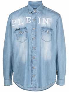 Philipp Plein джинсовая рубашка Plein с вышивкой