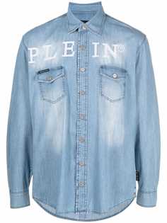 Philipp Plein джинсовая рубашка Plein с вышивкой