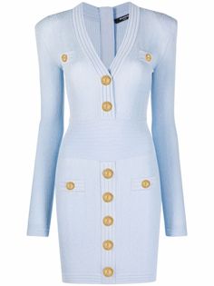 Balmain трикотажное платье с декоративными пуговицами